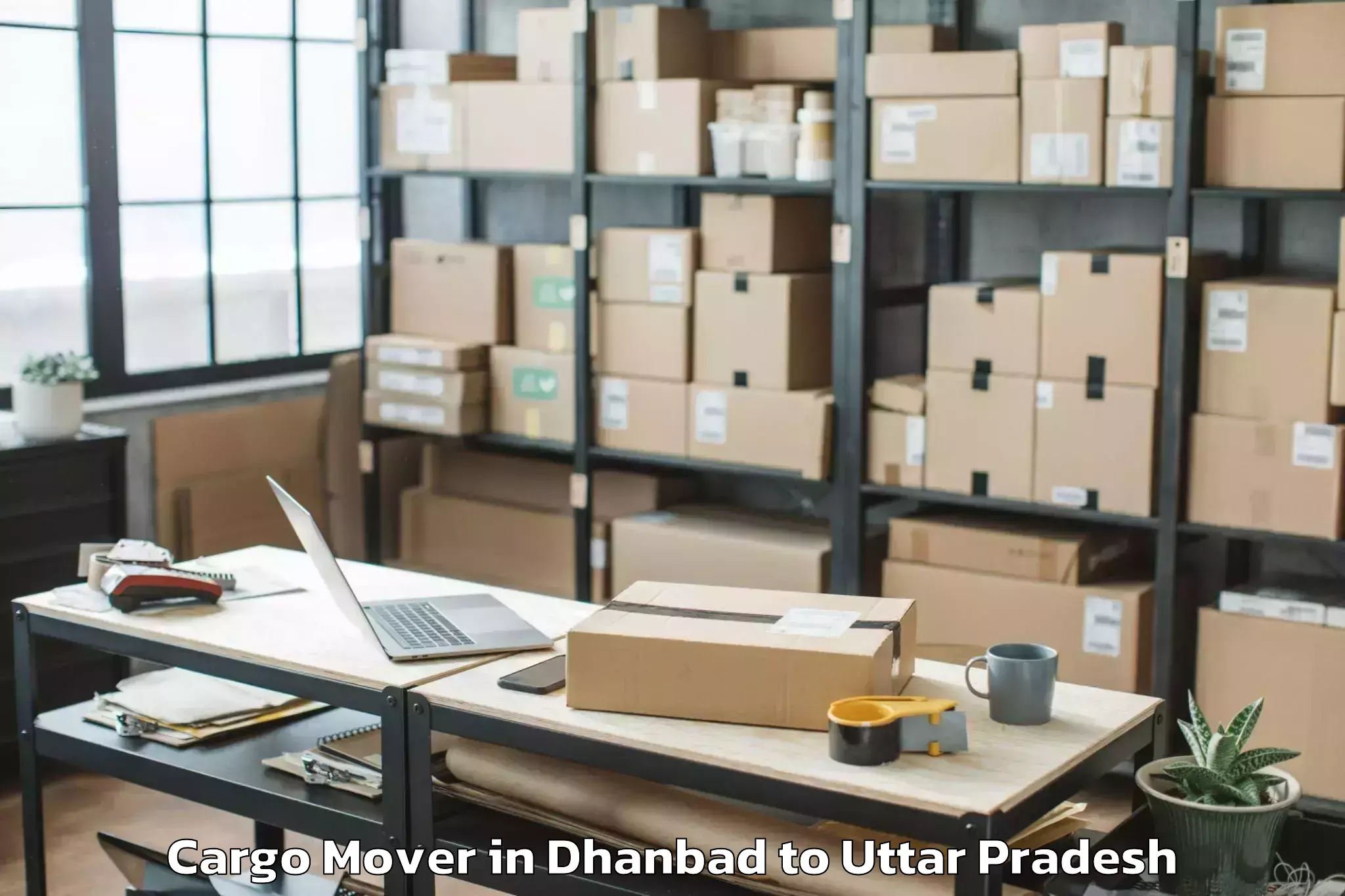 Easy Dhanbad to Kirakat Cargo Mover Booking